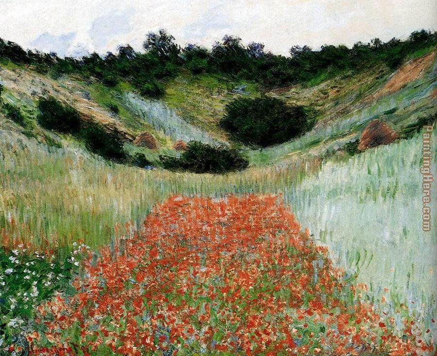Poppy Field In A Hollow Near Giverny painting - Claude Monet Poppy Field In A Hollow Near Giverny art painting